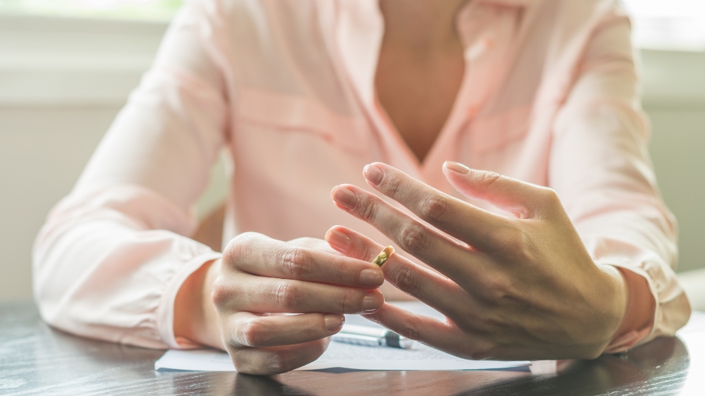 Taking ring off of her finger
