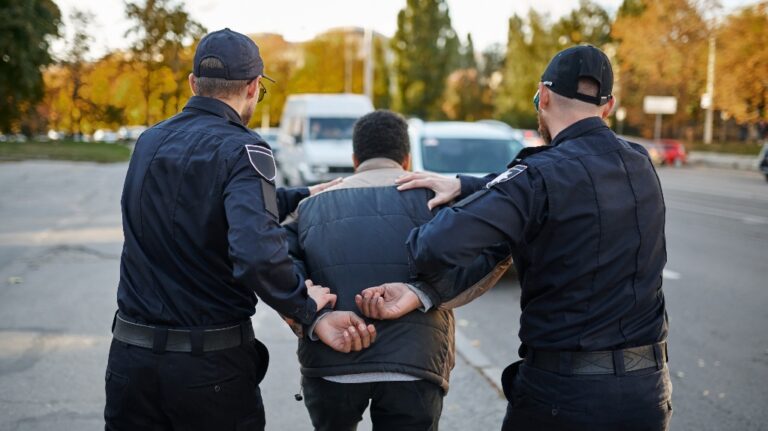 man being arrested